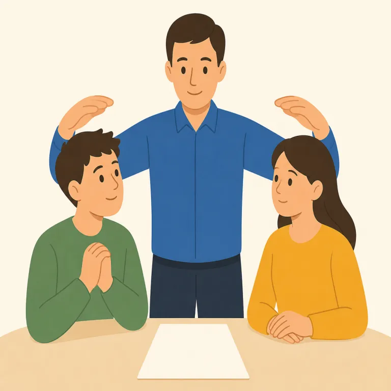guarantor（保証人・名詞）の覚え方イラスト — guarantee（保証する・保証）を知っていれば、guarantor は「保証する側の人」とつなげると覚えやすいです