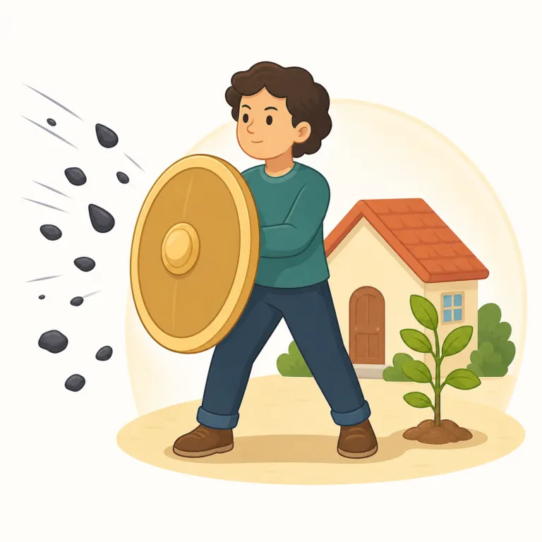 guard（警備員・名詞）の覚え方イラスト — 語感の中心は「門番」のように、決まった場所や対象のそばにいて異常がないか目を光らせる人