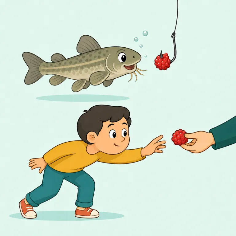 gudgeon（だまされやすい人、淡水の小魚・名詞）の覚え方イラスト — まず「小魚」と「だまされやすい人」の2義をセットで覚えると残りやすい語です