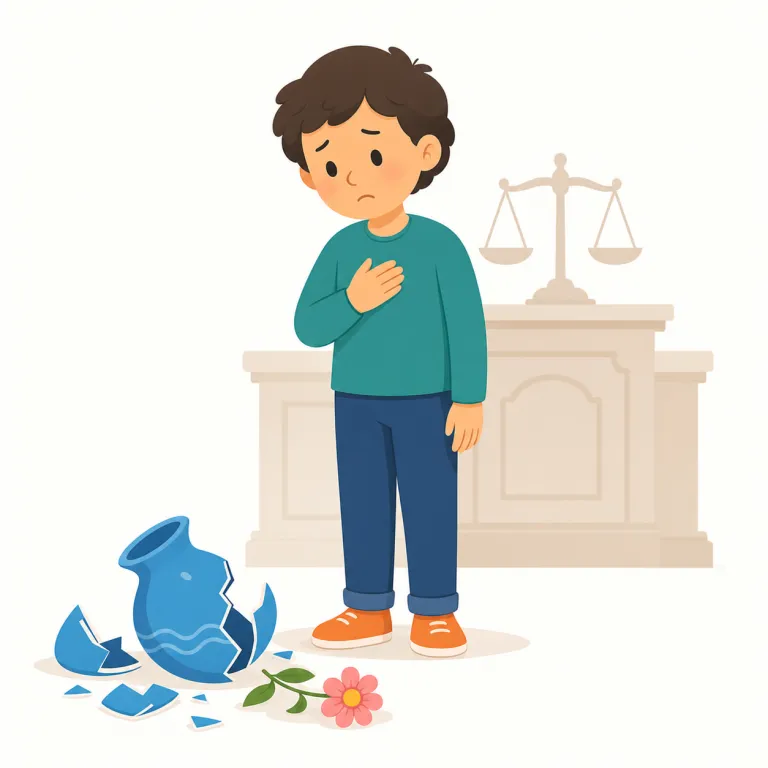 guilty of（罪がある・イディオム）の覚え方イラスト — guilty of は guilty「有罪の、責めを負う」+ of「何について」で、罪名・違反行為・非難される行動を後ろに置く形として覚えます