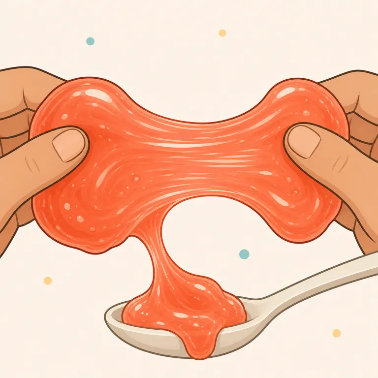 gummy（ねばり気のある、もちっとした・形容詞）の覚え方イラスト — gum（ガム、ゴム質）に形容詞の -y が付いて「ガムっぽい」と捉えると覚えやすい語