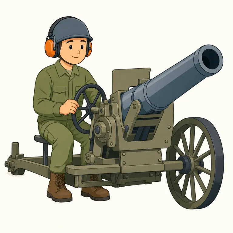 gunner（銃撃手・名詞）の覚え方イラスト