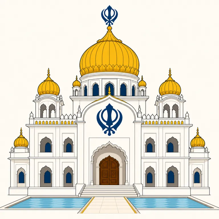gurdwara（グルドワラ・noun）の覚え方イラスト