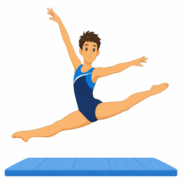 gymnastics（体操・名詞）の覚え方イラスト — まず gym を見抜くと覚えやすくなります