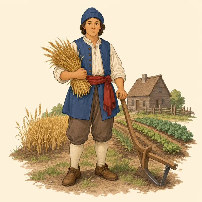 habitant（仏系農民・名詞）の覚え方イラスト — inhabit「住む」や inhabitant「住民」と同じく、「住む」という意味の語群に結び付けると覚えやすいです