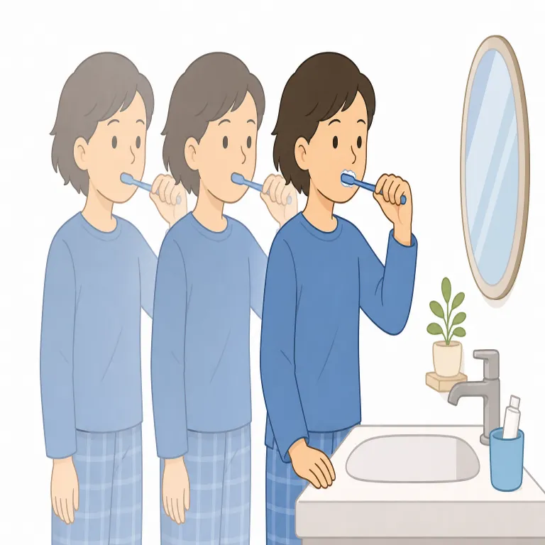 habitual（習慣的な・形容詞）の覚え方イラスト — このエントリの habitual は、常習的な という悪い癖・違反の意味ではなく、行動や状態が日常のパターンとして繰り返される「習慣的な」という用法を意識します