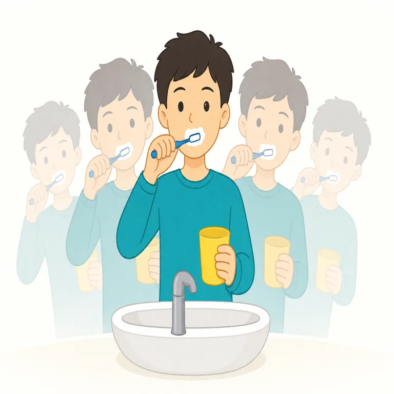 habitually（習慣的に・副詞）の覚え方イラスト — habit（習慣）が見えればかなり覚えやすい語です