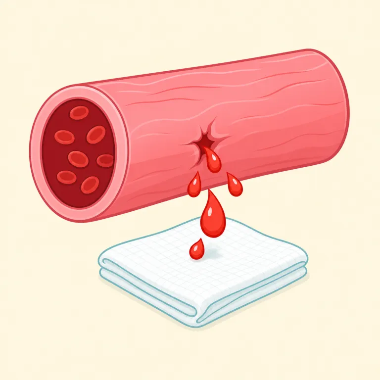 haemorrhage（出血・名詞）の覚え方イラスト — まず中心にある hemorrhage / haemorrhage の核は「hage」ではなく、見慣れた hem- 系の「血」を連想して押さえると覚えやすいです