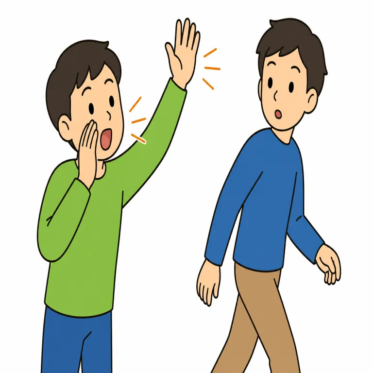 hail（呼び止める・verb）の覚え方イラスト