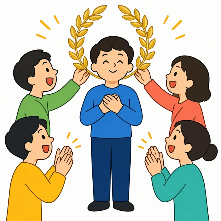 hail（称賛する・verb）の覚え方イラスト