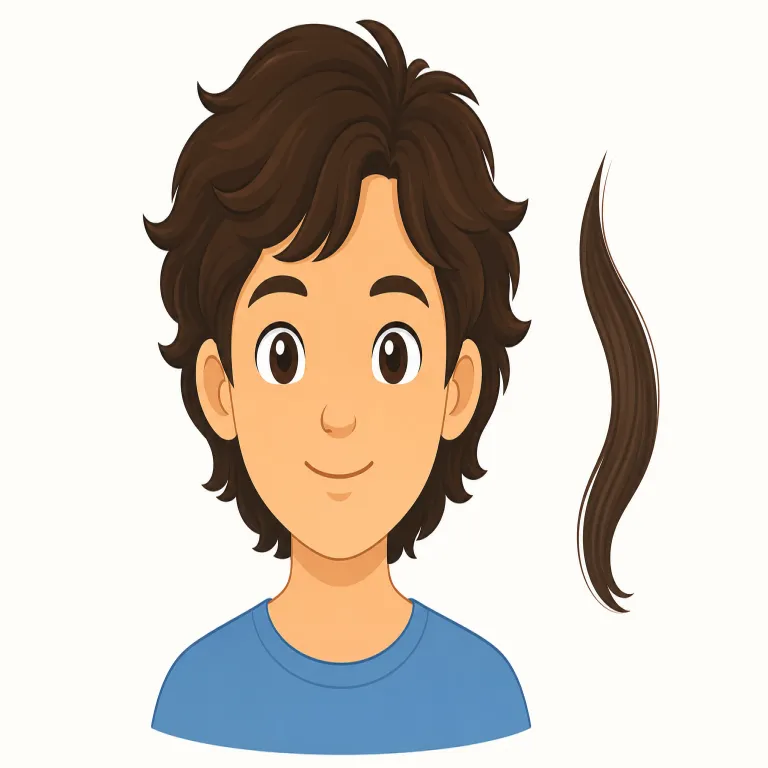 hair（髪・名詞）の覚え方イラスト — このエントリの hair は、別に登録される基本義「毛」ではなく、主に頭に生えていて切る、洗う、染める、整える対象になる「髪」として覚えます