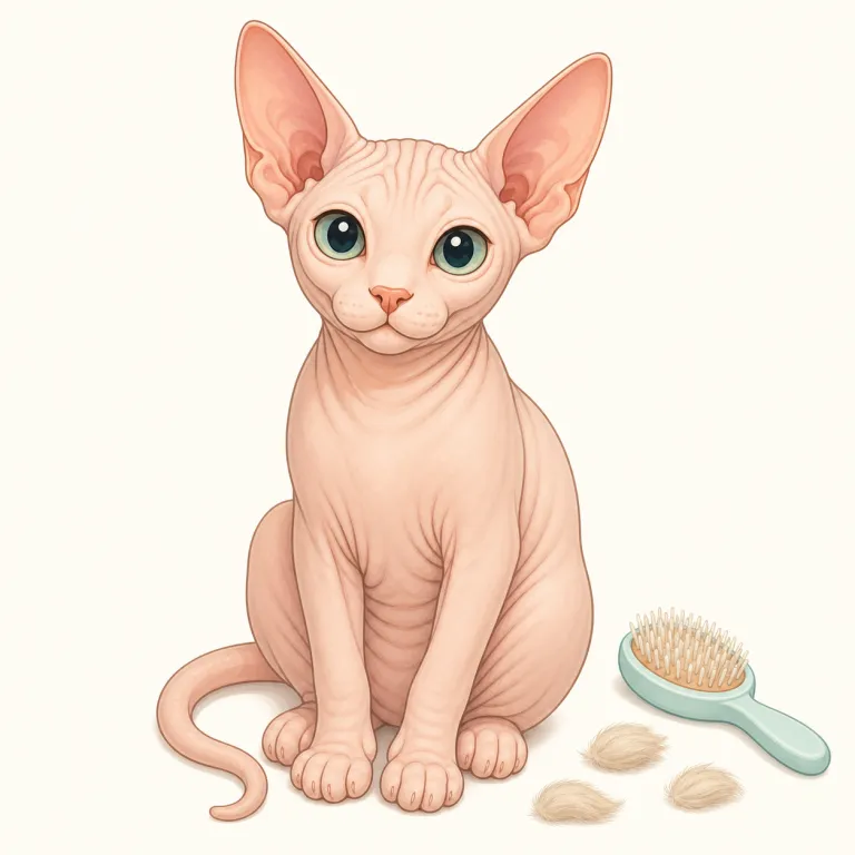 hairless（無毛・形容詞）の覚え方イラスト — hair が「毛」、-less が「〜がない」と見抜ければ、一語で「毛なし」と組み立てられます