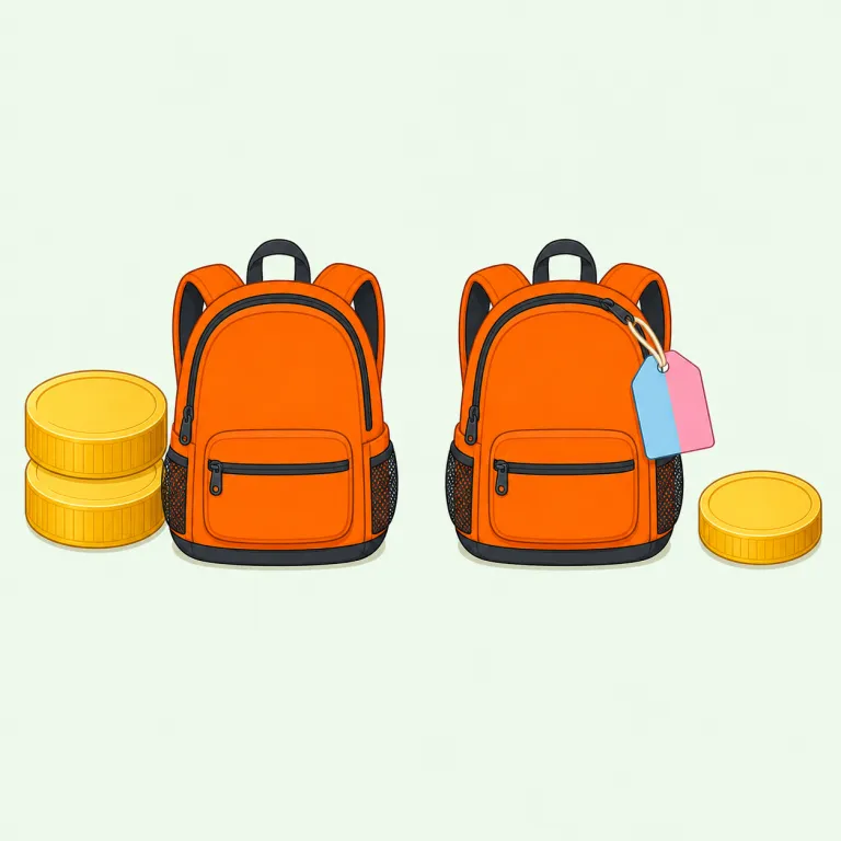 half-price（半額の・形容詞）の覚え方イラスト — half「半分」＋price「価格」と分ければ、そのまま「価格が半分の」と理解できます