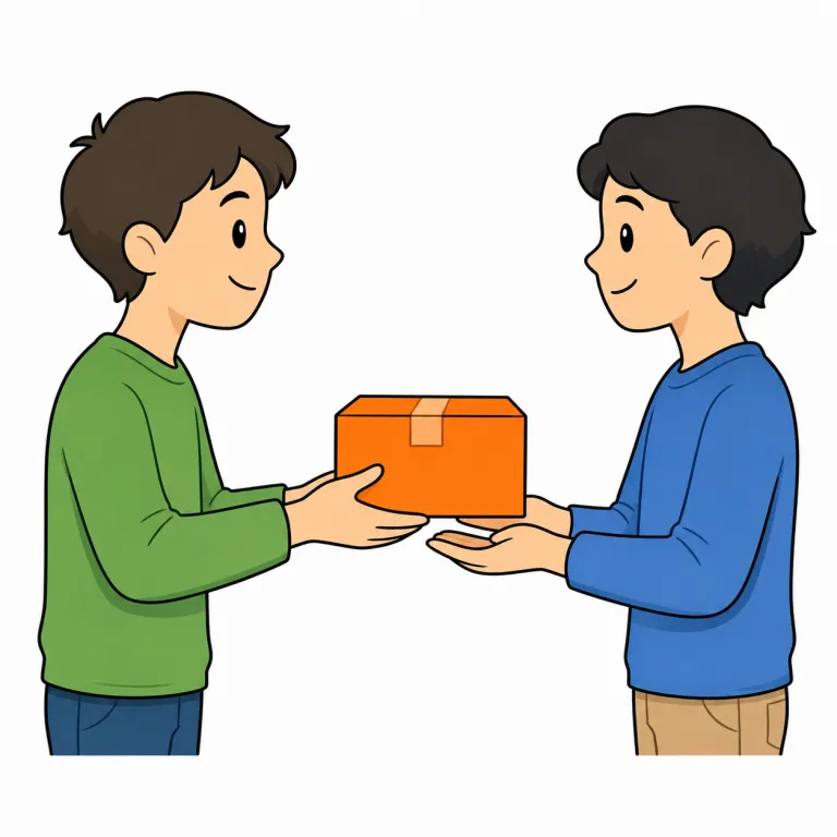 hand over（手渡す・phrasal_verb）の覚え方イラスト
