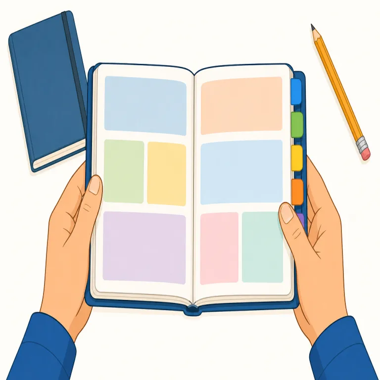 handbook（ハンドブック・名詞）の覚え方イラスト — hand + book と分けると覚えやすい