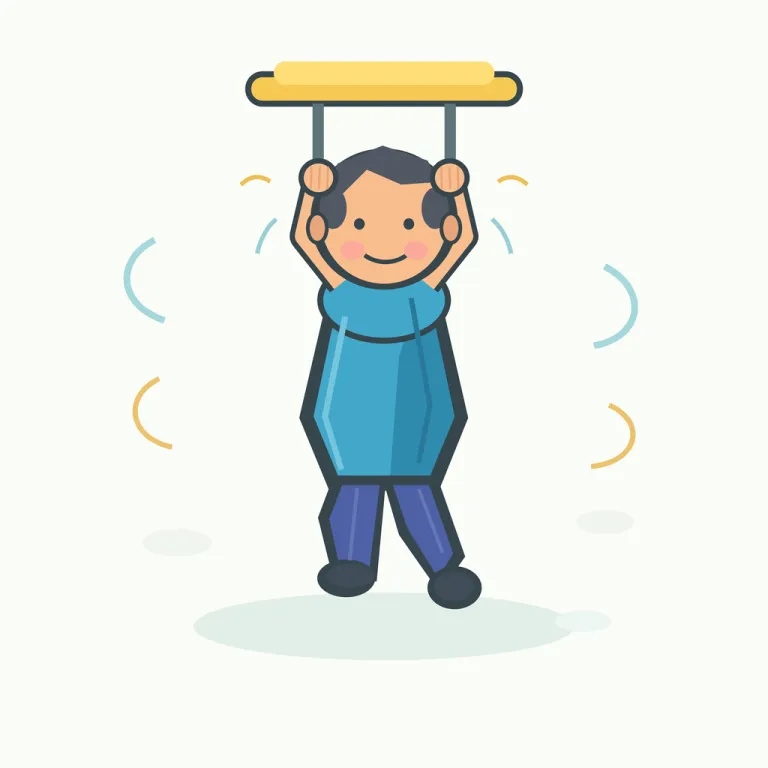 hang on（（少し）待つ，しがみつく，持ちこたえる・句動詞）の覚え方イラスト — hang は「ぶら下がる」、on は「接触が続く」