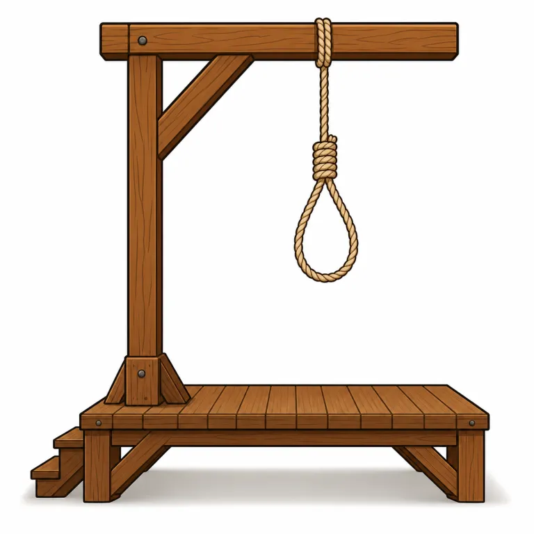 hanging（絞首刑・noun）の覚え方イラスト