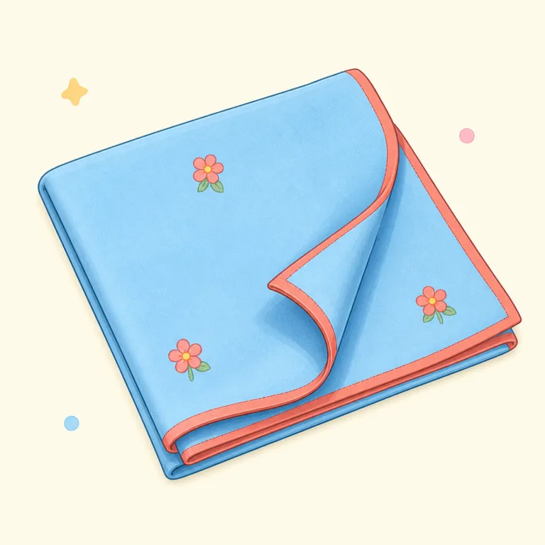 hanky（ハンカチ・名詞）の覚え方イラスト — handkerchief を知っていれば、そのくだけた短縮形が hanky
