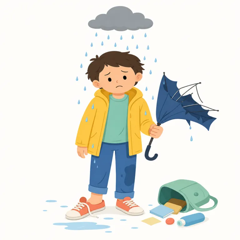 hapless（不幸な・形容詞）の覚え方イラスト — まず `-less` に注目すると、`helpless`（無力な）`careless`（不注意な）`homeless`（家のない）の仲間だと分かります