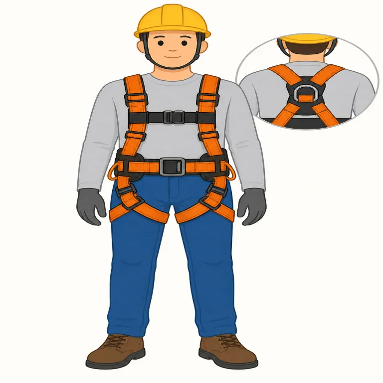 harness（安全帯、ハーネス・noun）の覚え方イラスト