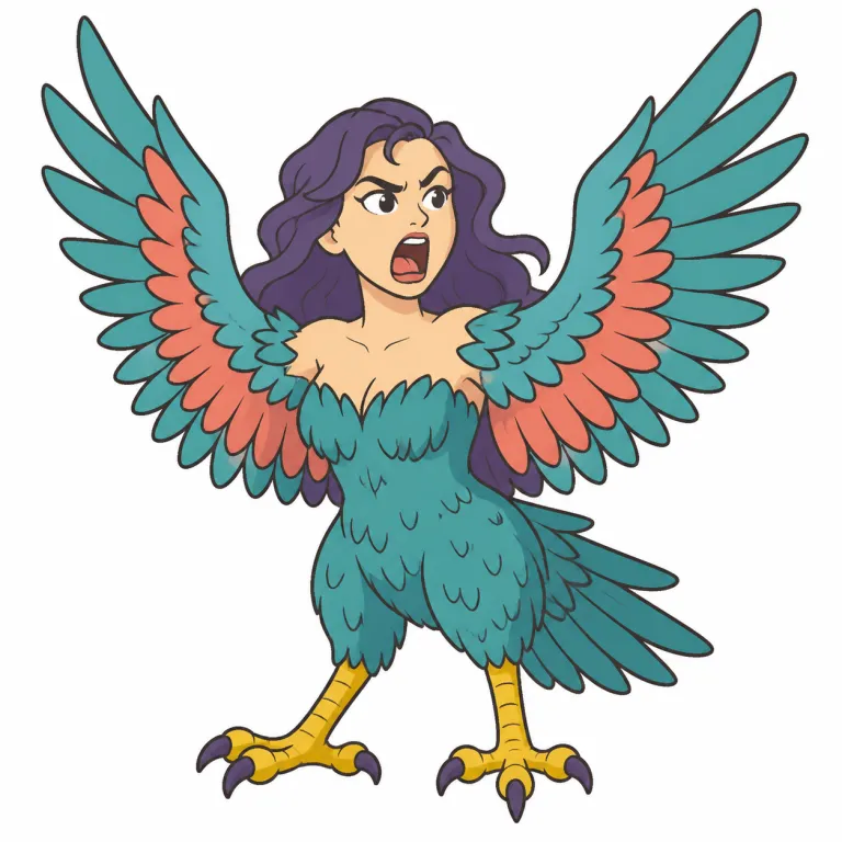 harpy（ハーピー、口やかましい女・noun）の覚え方イラスト
