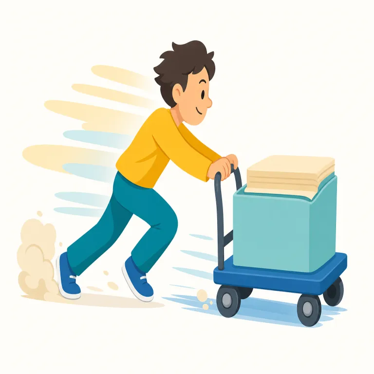 hasten（急ぐ・動詞）の覚え方イラスト — このレコードの hasten は「何かを急がせる」ではなく、人が自分の歩み・出発・作業などを急ぐ意味です