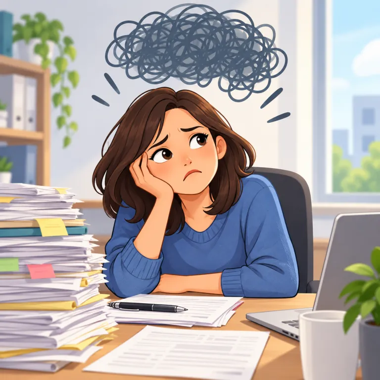 headache（厄介事・noun）の覚え方イラスト