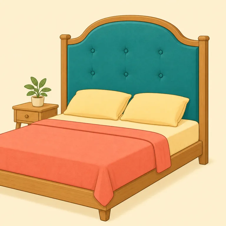 headboard（ベッドの頭板・名詞）の覚え方イラスト — head + board で「頭側の板」とそのまま取るのが最短です