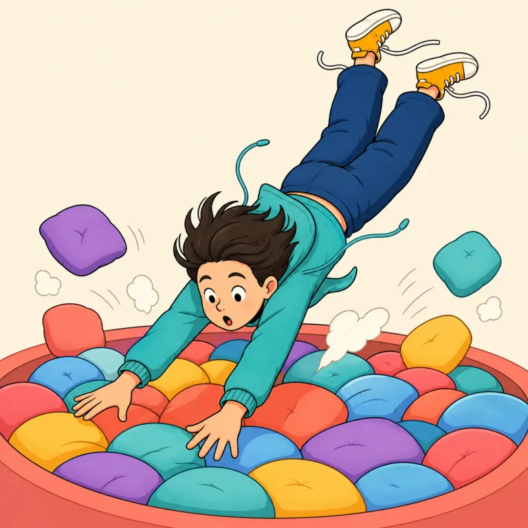 headfirst（頭から先に、無謀に・副詞）の覚え方イラスト — head + first で「先に来るのが頭」と切ると、まず物理的な絵が浮かびます