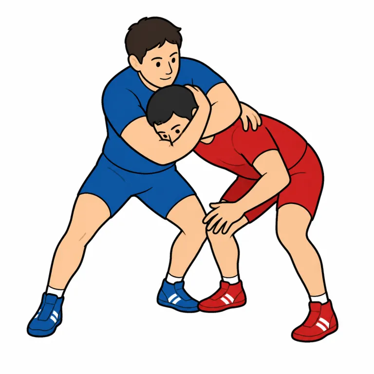 headlock（ヘッドロック・noun）の覚え方イラスト