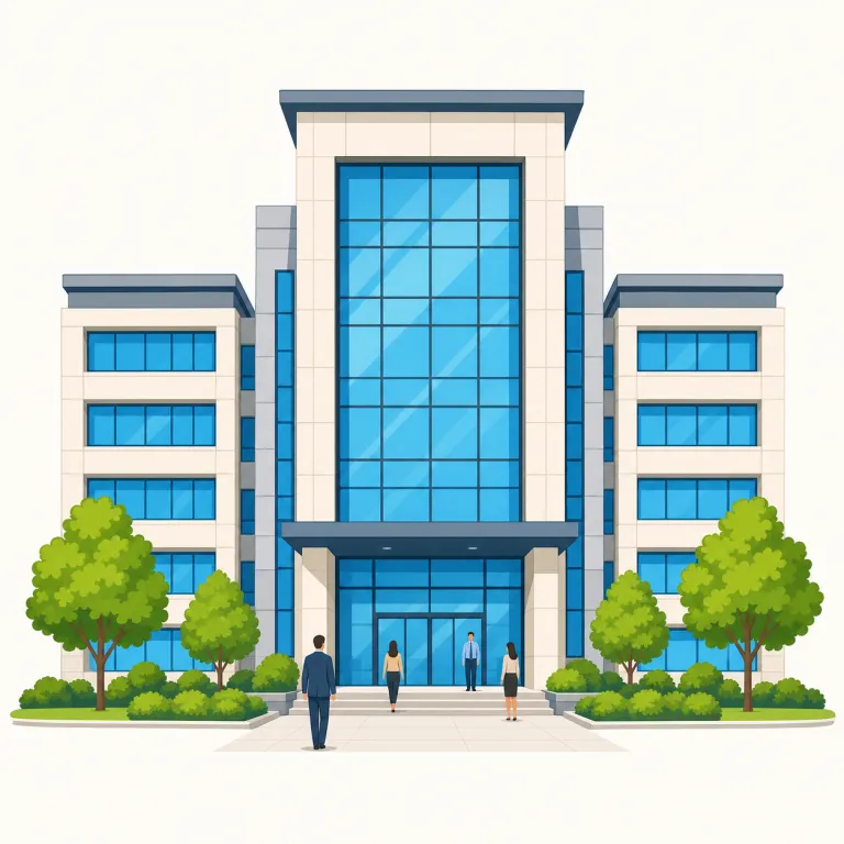 headquarters（本社・名詞）の覚え方イラスト — headquarters は head「頭・中心」＋quarters「拠点・場所」と考えると、組織の中心で重要な判断をする場所という意味がつかめます
