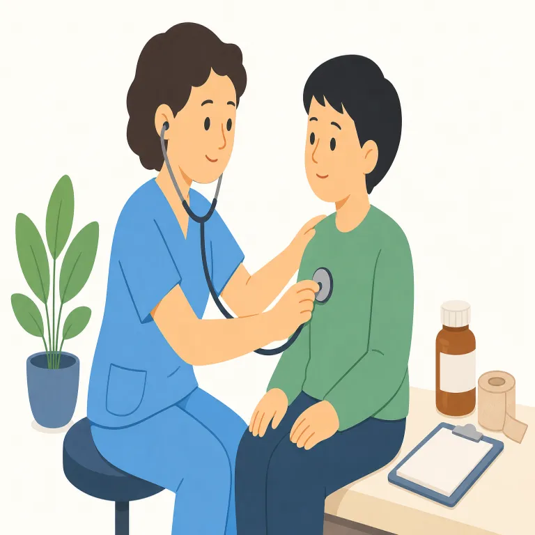 healthcare（保健医療・名詞）の覚え方イラスト — health＋care の直結で覚えるのが最短