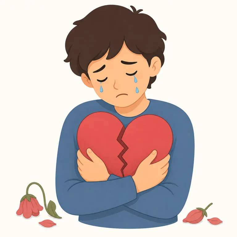 heartrending（胸が張り裂けるような、悲痛な・形容詞）の覚え方イラスト — heart が入るので、まず『感情を強くえぐる語』だと押さえると覚えやすいです