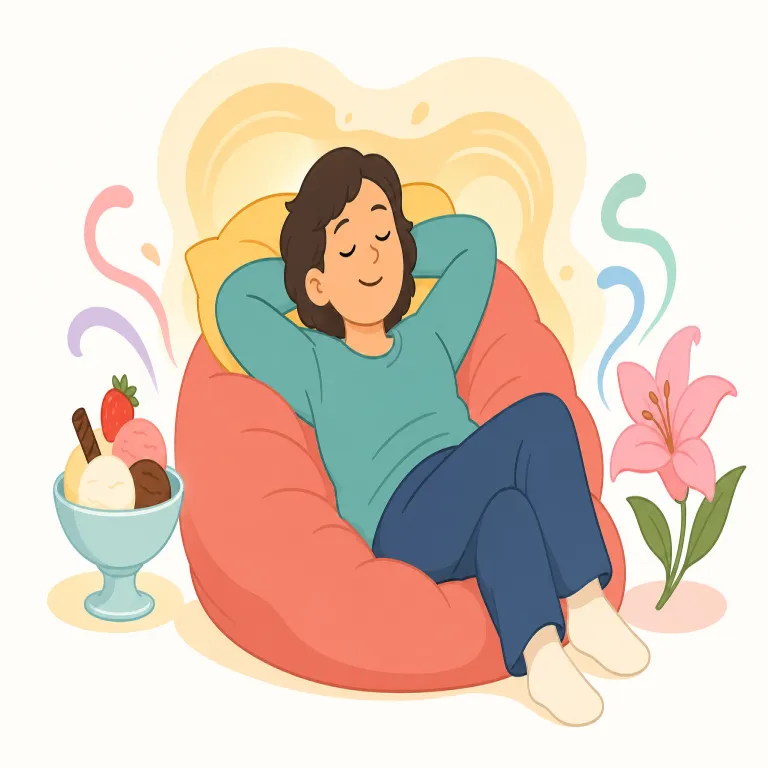 hedonic（快楽的な・形容詞）の覚え方イラスト — hedonic は日常語の happy や fun ではなく、学術寄りに「快楽ベースで見る」語だと押さえると残りやすいです