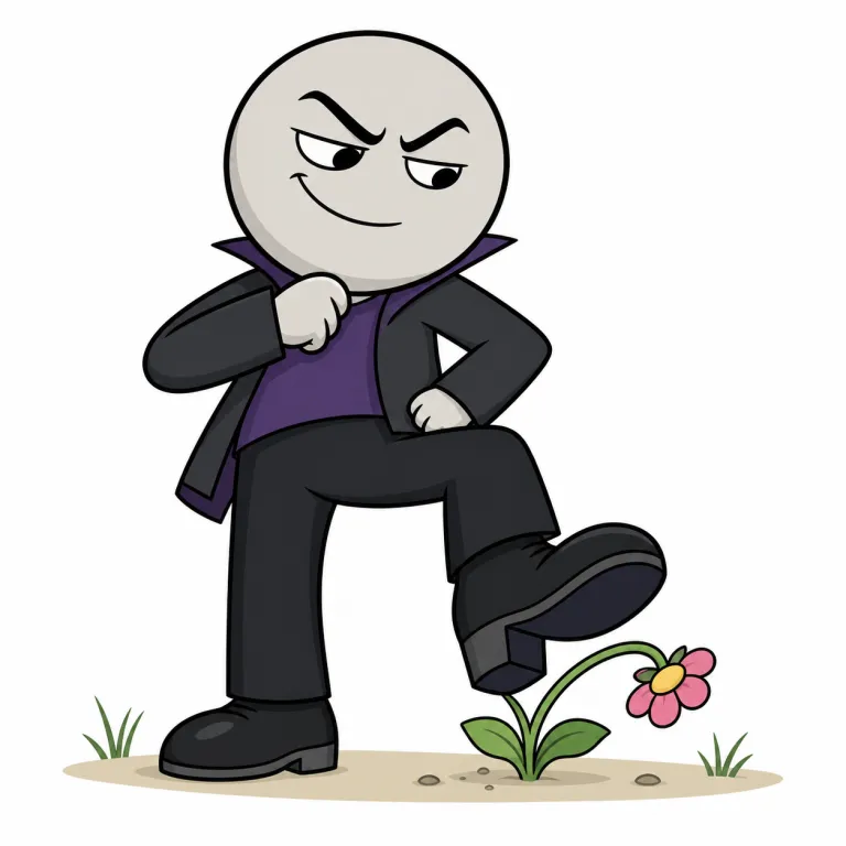 heel（悪党、嫌なやつ・noun）の覚え方イラスト