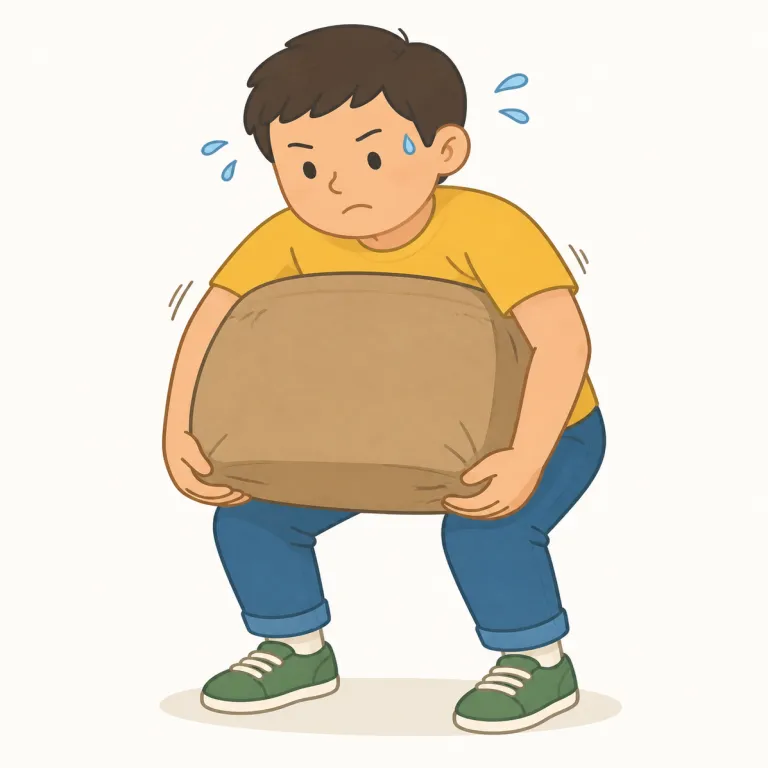 heft（持ち上げる・verb）の覚え方イラスト