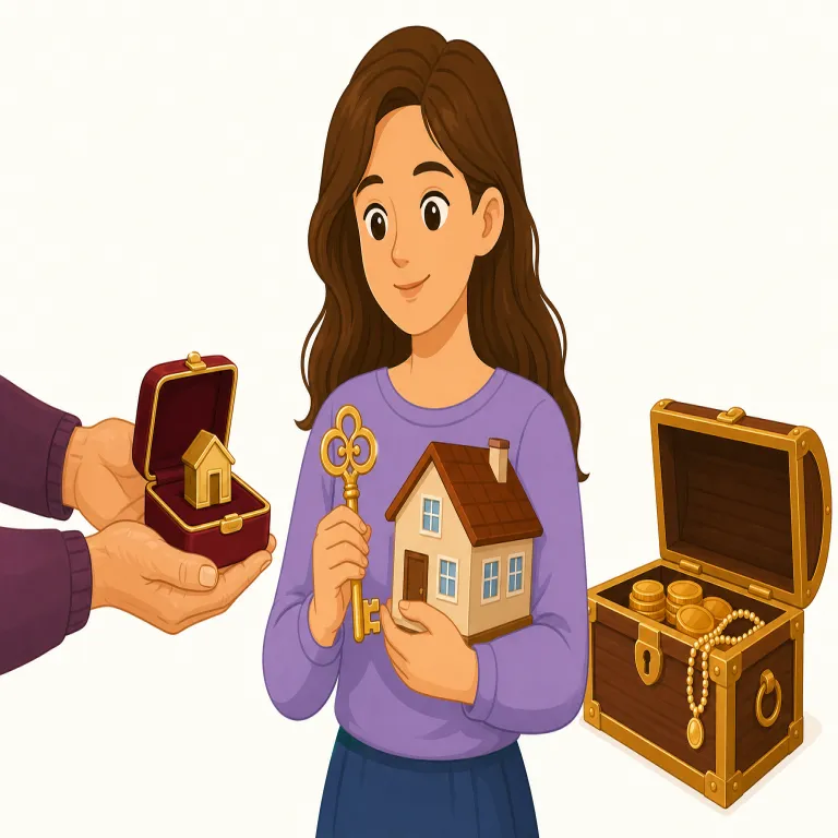 heiress（女性相続人・名詞）の覚え方イラスト