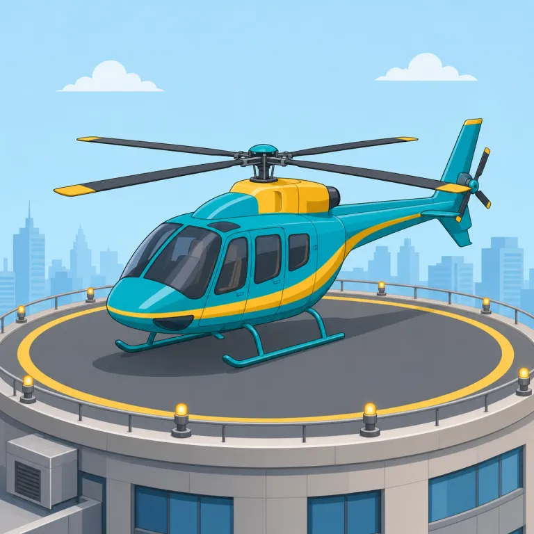 heliport（ヘリポート・名詞）の覚え方イラスト — airport を知っていれば最も覚えやすい語です
