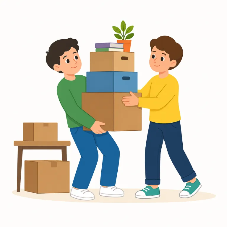 help out（手伝う・句動詞）の覚え方イラスト — help は基本の「助ける」、out が付くと「困った状況の外へ出す」感覚が足されると覚えると残りやすいです