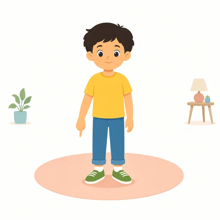 here（ここで・副詞）の覚え方イラスト — here は there と対にして、話し手に近い場所を指す語として覚えるとよい
