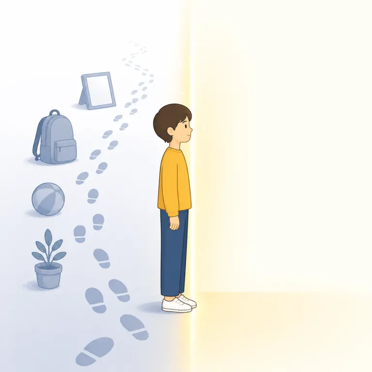 heretofore（これまで・副詞）の覚え方イラスト — まず here が見えるので「今いる地点・この時点」を意識し、そこに fore「前方・前」が付いて「この時点より前まで」と捉えると覚えやすいです