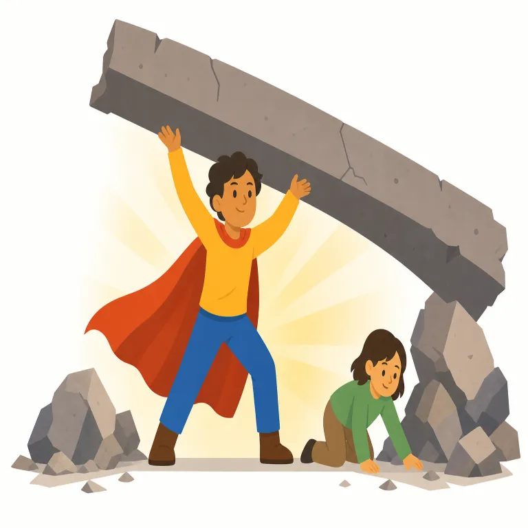 heroically（英雄的に・副詞）の覚え方イラスト — まず hero を軸に覚えるとまとまります