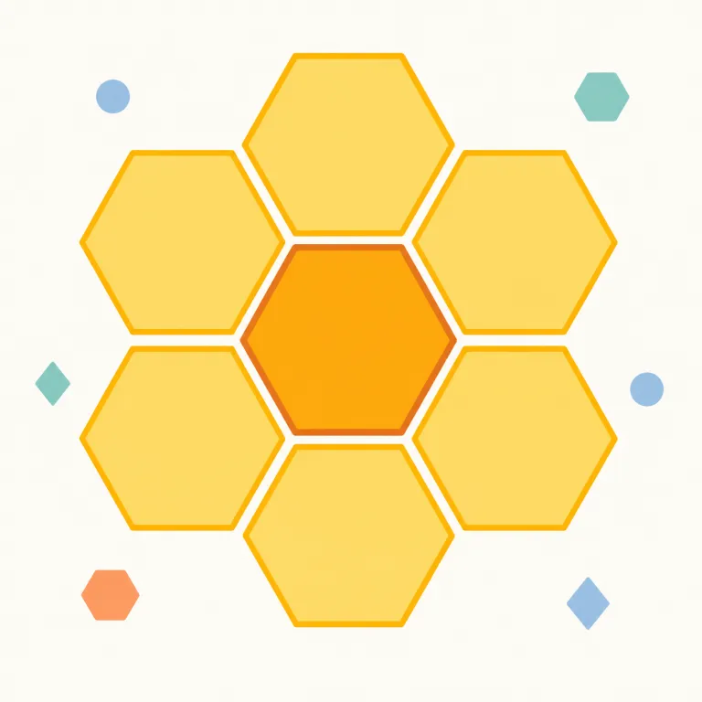 hexagonal（六角形の・形容詞）の覚え方イラスト — hexagon（六角形）を知っていれば、その形容詞版が hexagonal