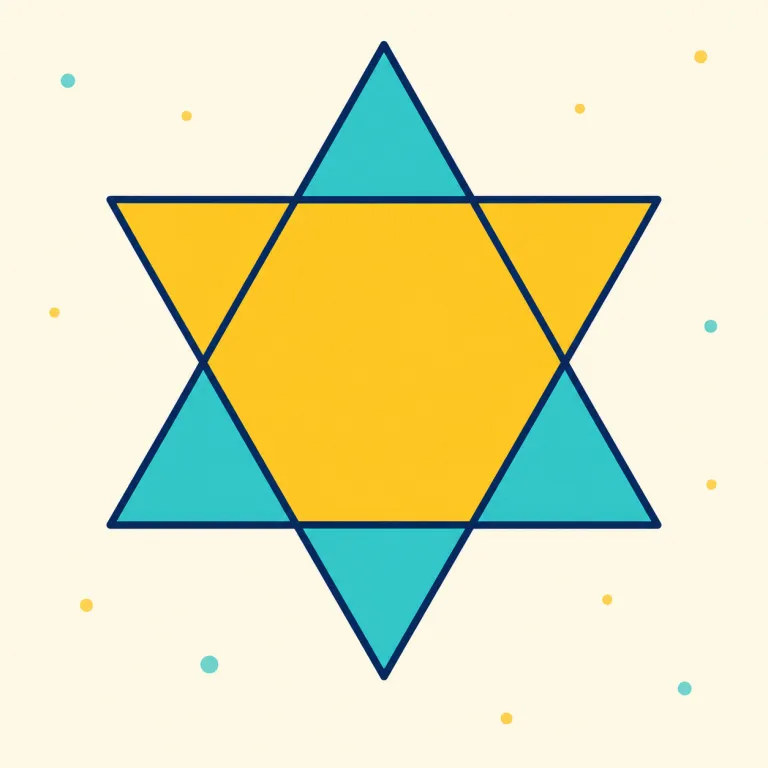 hexagram（六芒星・名詞）の覚え方イラスト — hexagon（六角形）の hex- を見たら、まず「6」を思い出します