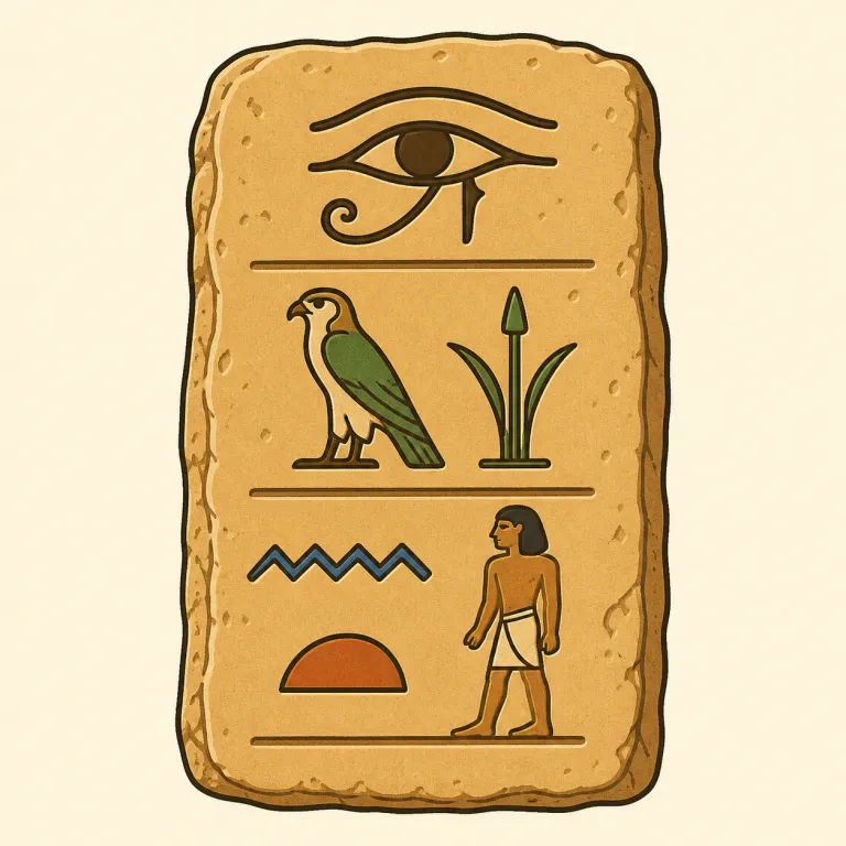 hieroglyphic（象形文字・noun）の覚え方イラスト