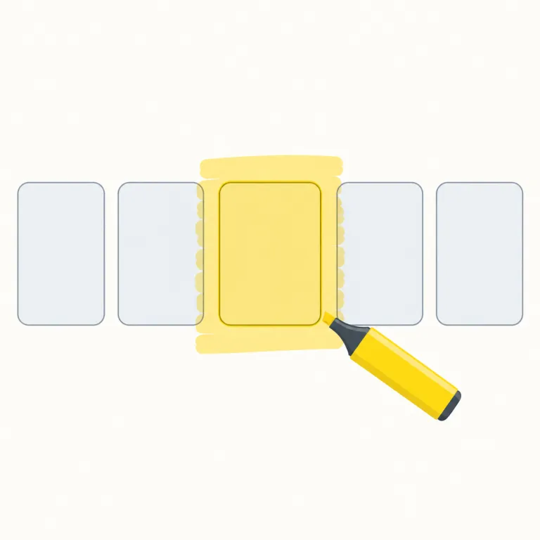 highlight（強調する・動詞）の覚え方イラスト — 動詞の highlight は、重要な箇所にマーカーを引く場面を想像すると覚えやすいです