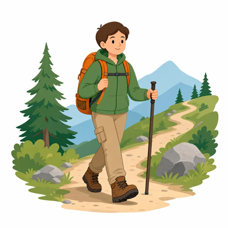 hike（ハイキング・名詞）の覚え方イラスト