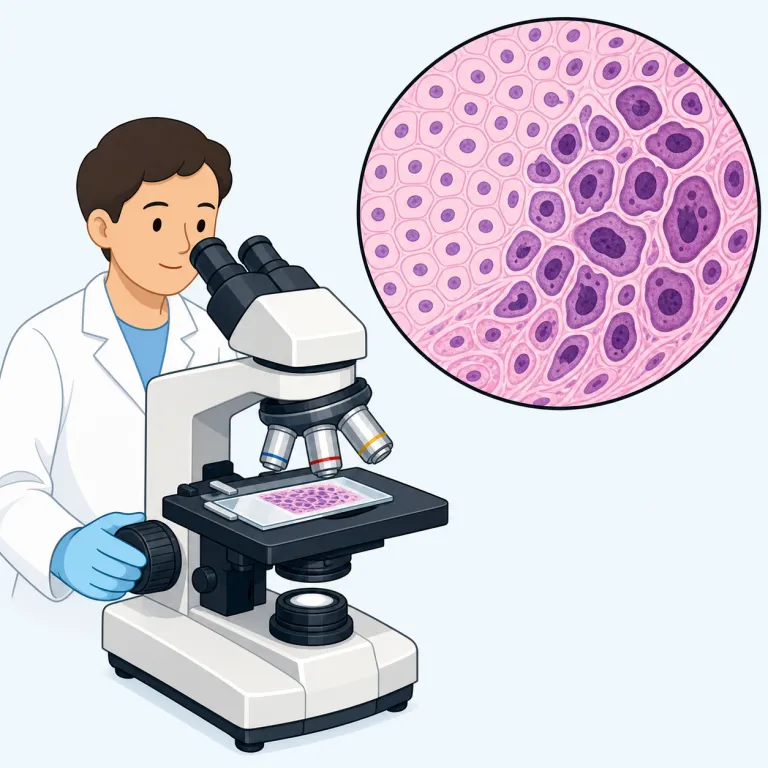 histopathological（病理組織学的・形容詞）の覚え方イラスト — 長いですが、まずは pathological を芯に置くと覚えやすい語です
