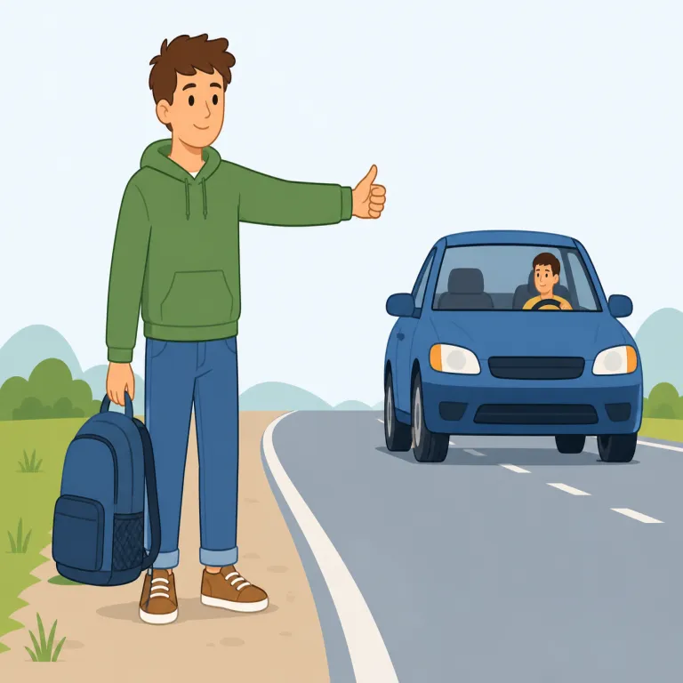 hitchhikeの覚え方イラスト