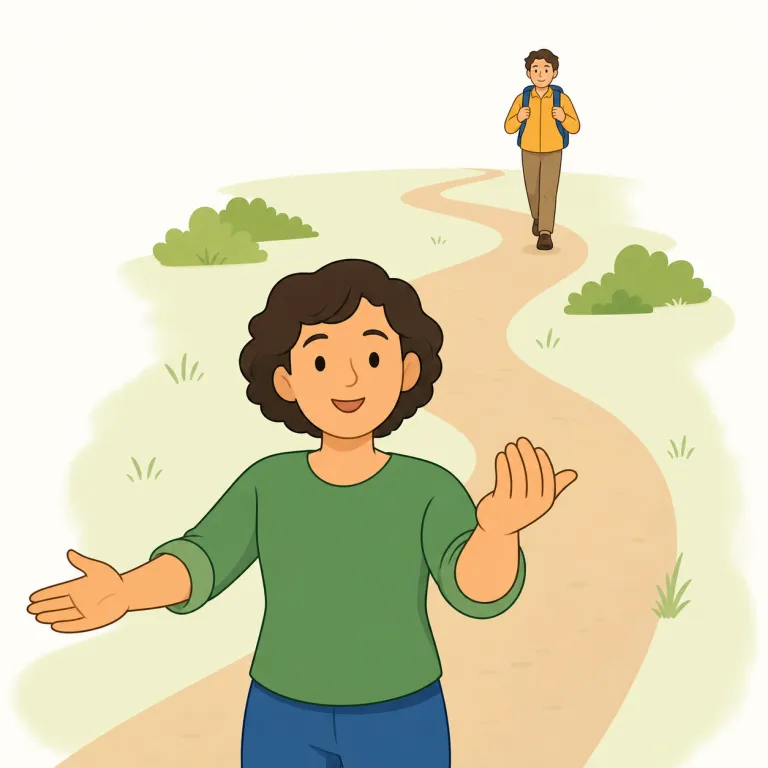 hither（こちらへ・副詞）の覚え方イラスト — hither は here と近い響きの古風語で、「here 側へ来る」と覚えると残りやすい
